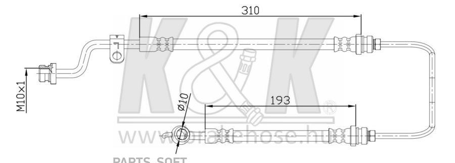 K&K FT0733 Шланг тормозной передн лев KIA: Cerato (LD) 1.5 CRDi 07.05-