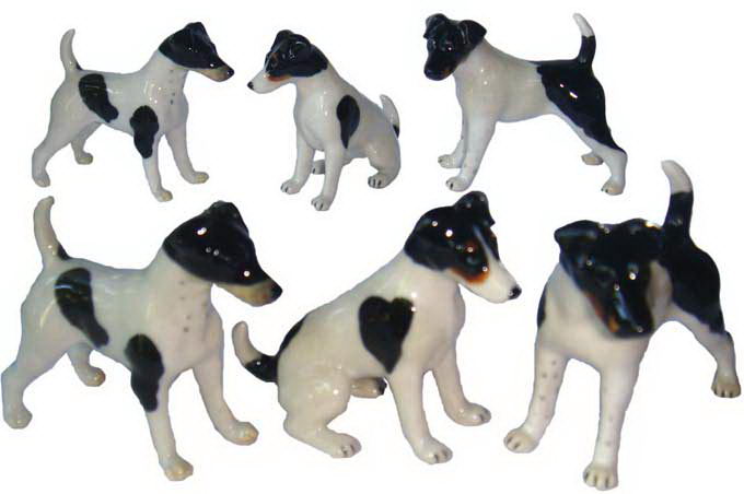 Собака KLIMA Фокстерьер короткошерстный, белый с черным, 6см