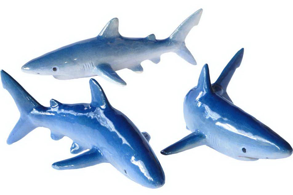 Набор фарфоровых фигурок KLIMA Акула, голубая, 3штуки, 10см