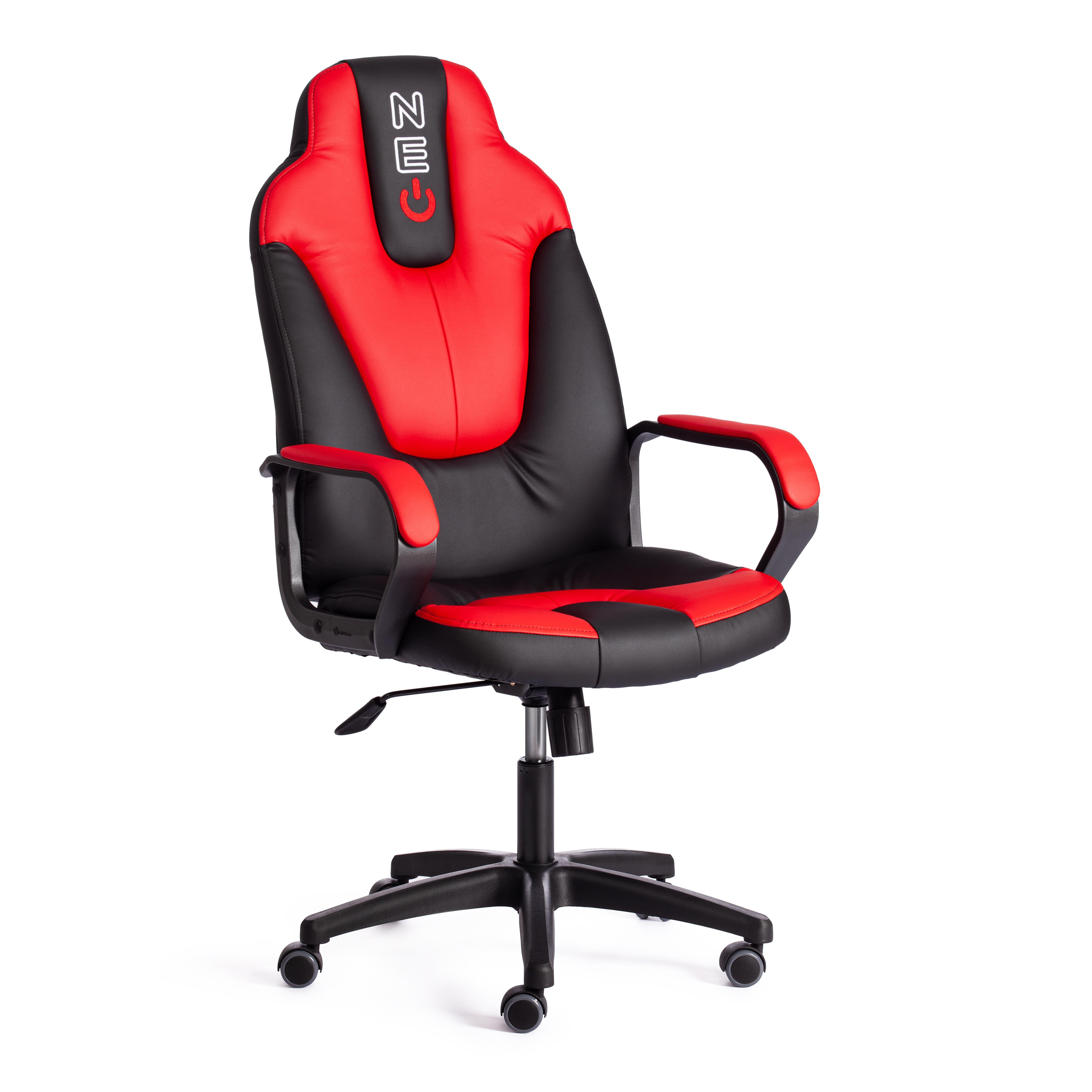 Кресло игровое компьютерное геймерское для пк Tetchair NEO черный красный кож/зам