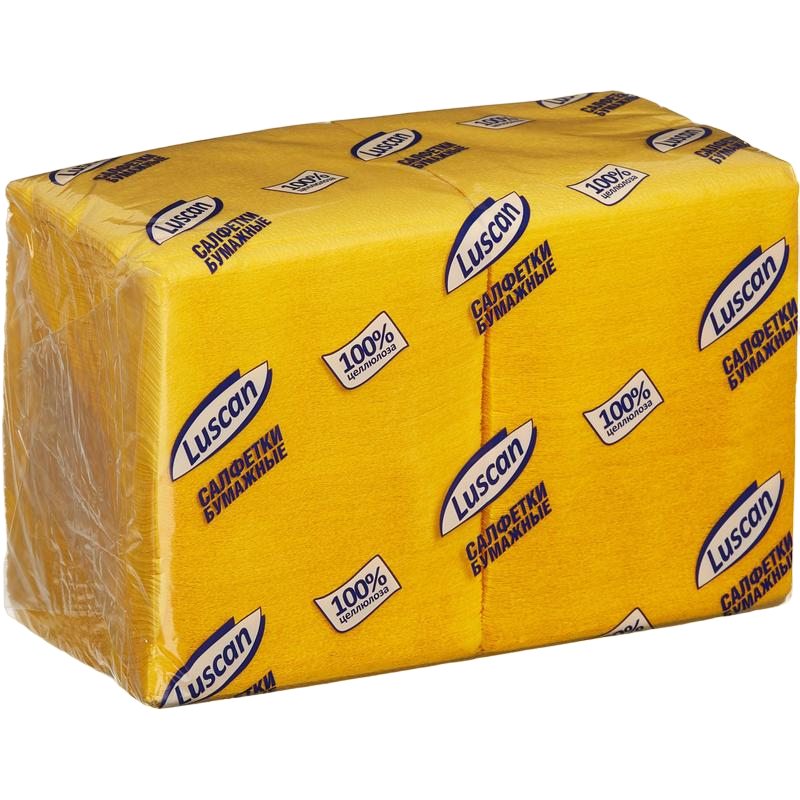 

Салфетки бумажные Luscan Profi Pack 1 слой, 24х24 желтые 400шт/уп, Желтый