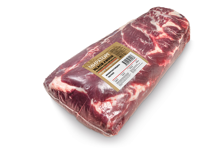 Спинной отруб мраморной говядины Мираторг Чак Ролл стейк охлажденный +-3 кг