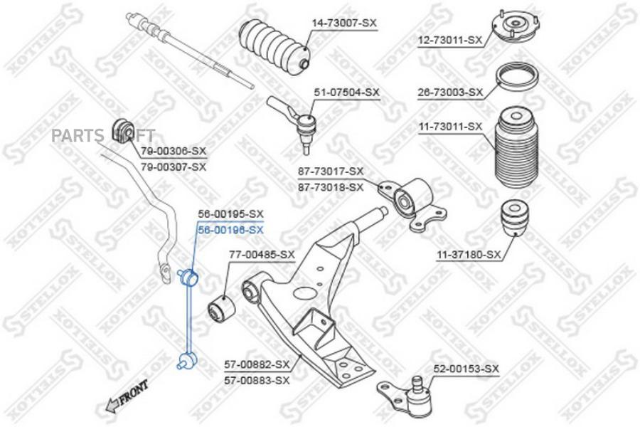

56-00196-Sx_Тяга Стабилизатора Переднего Правая Chevrolet Epica V250 07>