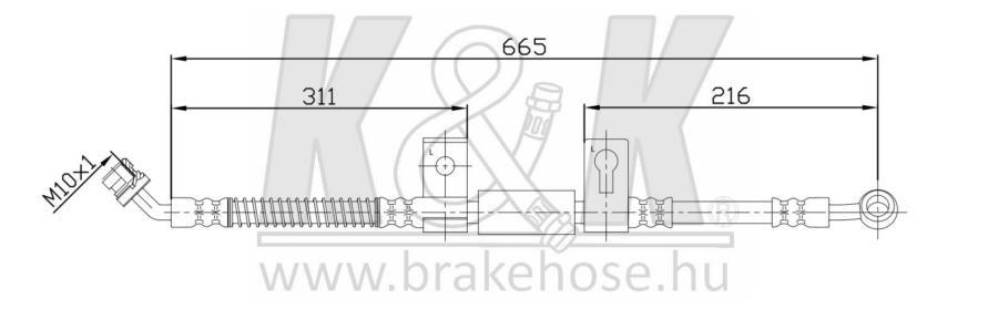 

K&K FT0827 Шланг тормозной KиK FT0827 KIA SORENTO 02- Передн. Лев.