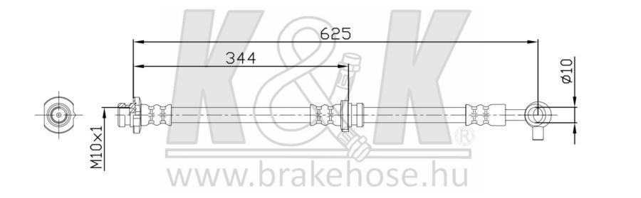

K&K FT0860 Шланг тормозной KиK FT0860 NISSAN X-TRAIL T31 07- Перед. Лев..