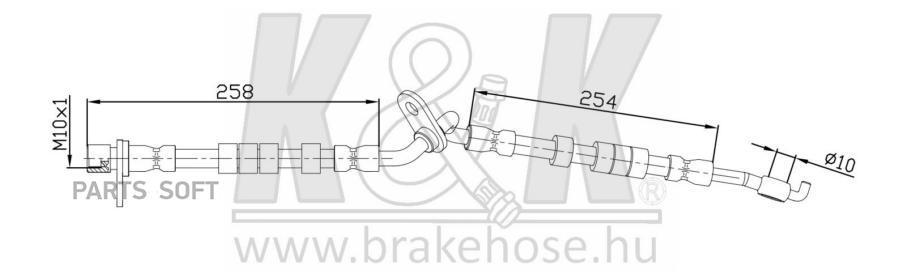 

K&K FT0873 Шланг тормозной K&K FT0873 MAZDA 6 03- Передн. Прав.