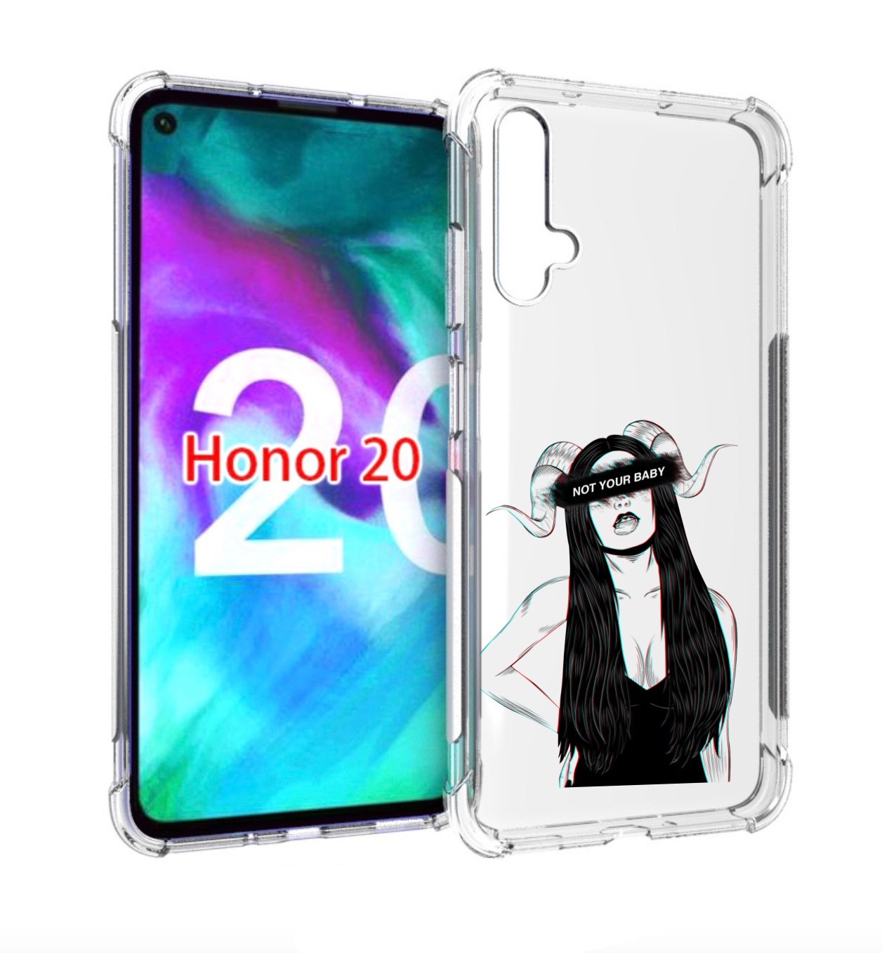 

Чехол бампер MyPads not-your для Honor 20, Прозрачный, Tocco