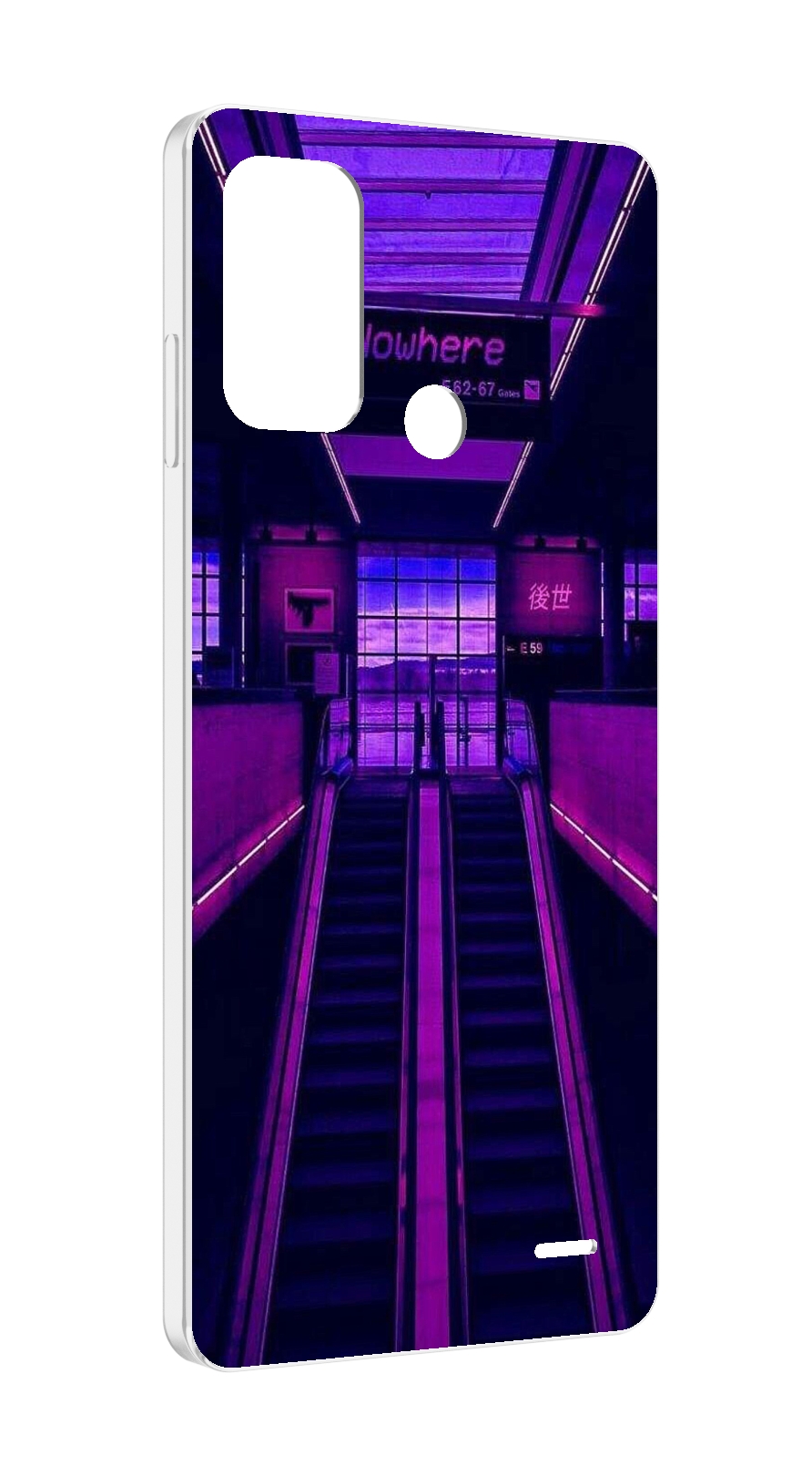 

Чехол MyPads фиолетовый эскалатор для ZTE Blade A52, Прозрачный, Tocco