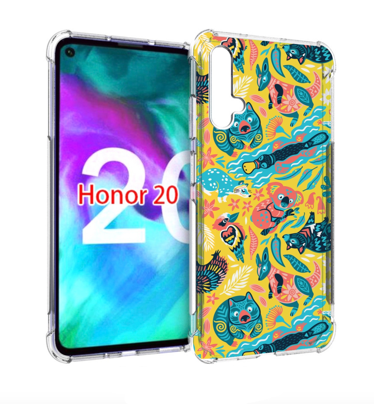 

Чехол бампер MyPads seamless-pattern для Honor 20, Прозрачный, Tocco