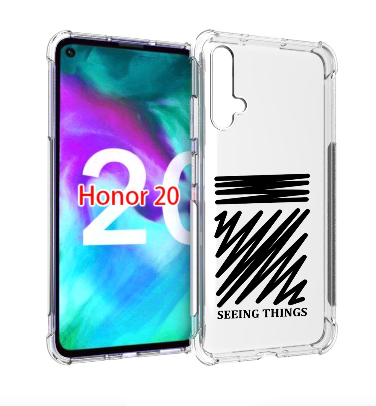 

Чехол бампер MyPads seeing-things для Honor 20, Прозрачный, Tocco