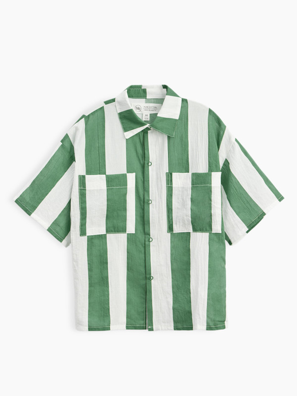 Рубашка детская Happy Baby 88116, green stripe, 86