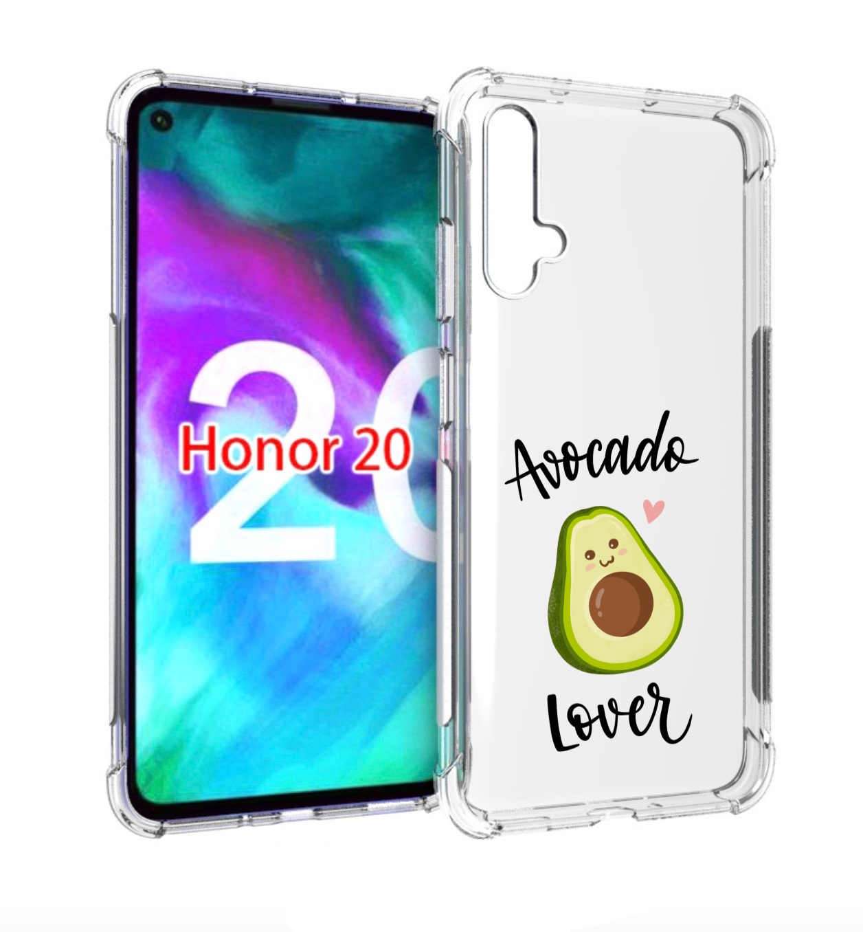 

Чехол бампер MyPads Авокадо-любовь для Honor 20, Прозрачный, Tocco