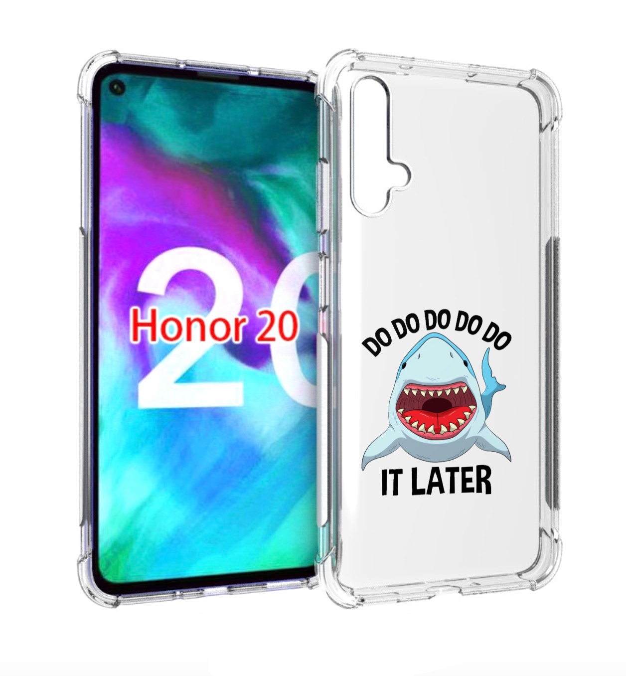 

Чехол бампер MyPads Акула для Honor 20, Прозрачный, Tocco