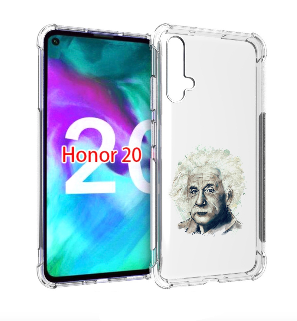 

Чехол бампер MyPads Альберт энштейн для Honor 20, Прозрачный, Tocco