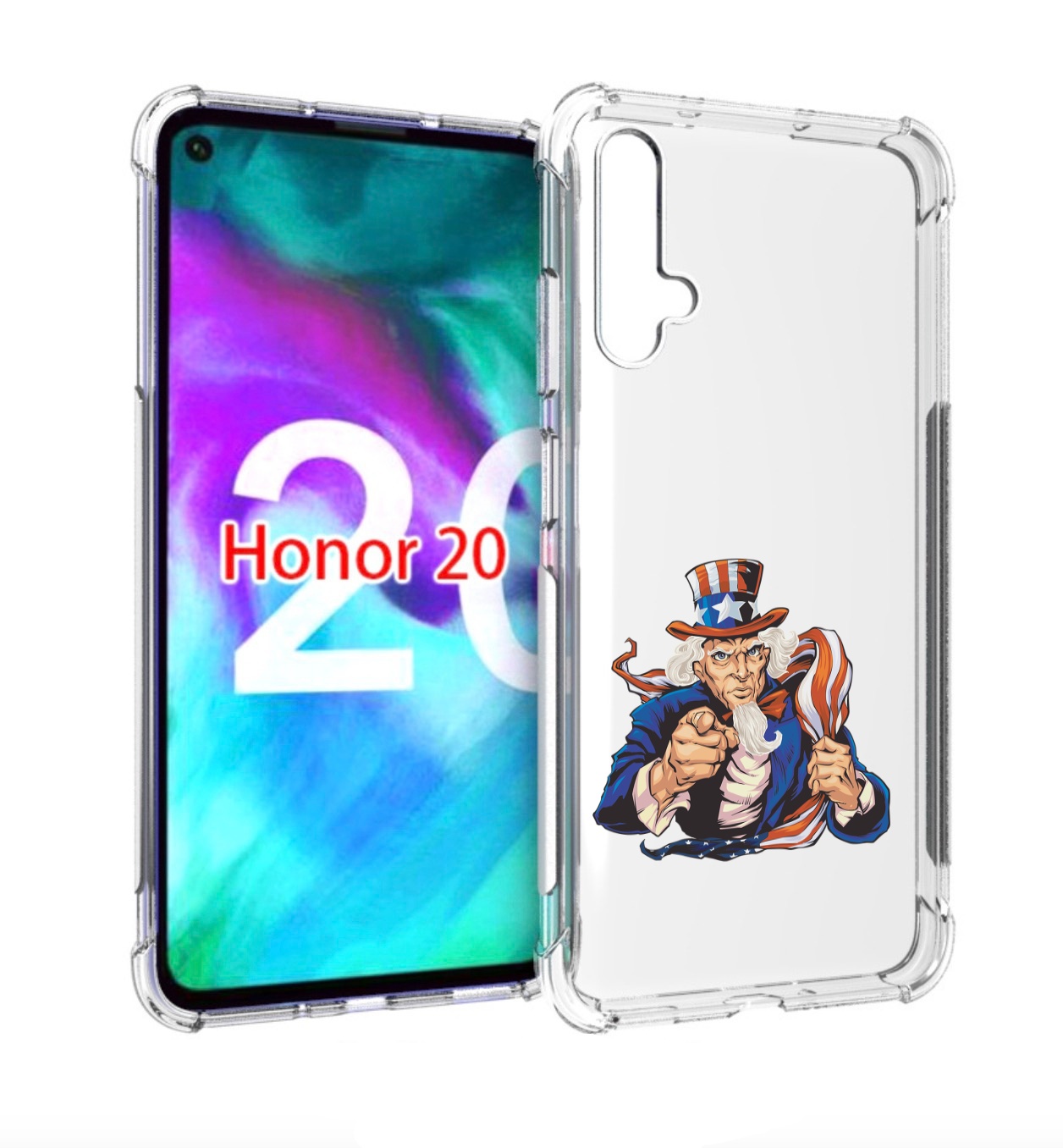 

Чехол бампер MyPads Американский-дед для Honor 20, Прозрачный, Tocco