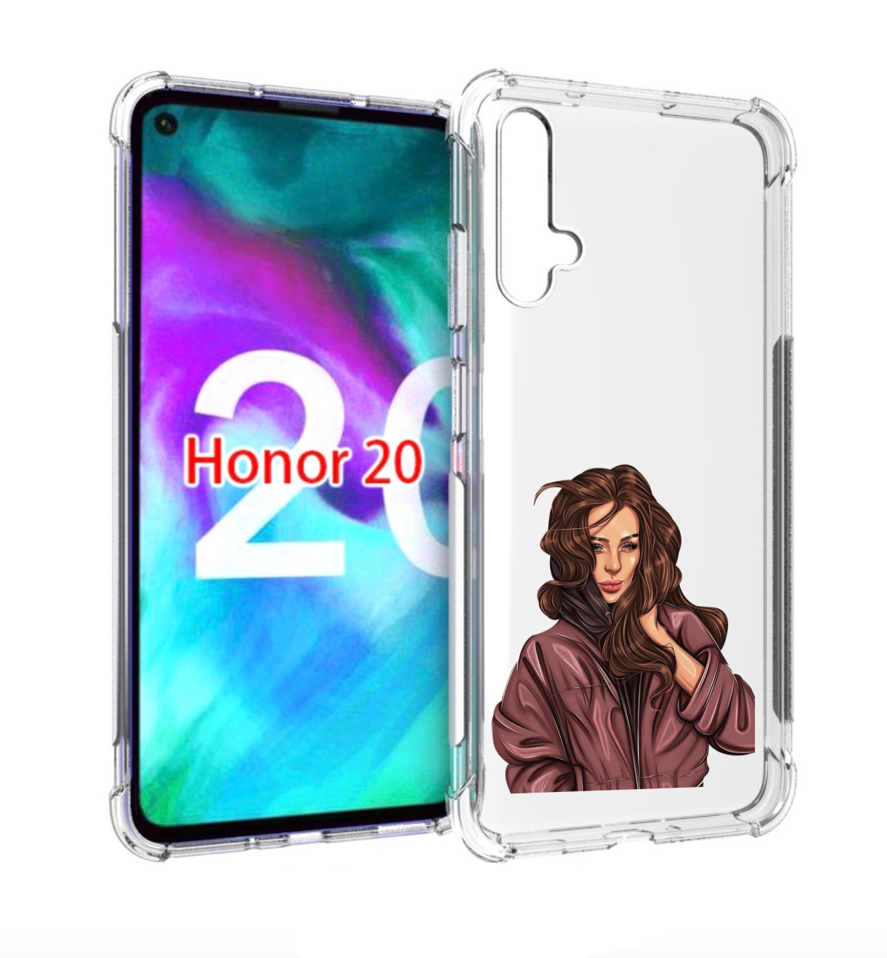

Чехол бампер MyPads Арт-рисунок-девушки для Honor 20 Honor, Прозрачный, Tocco