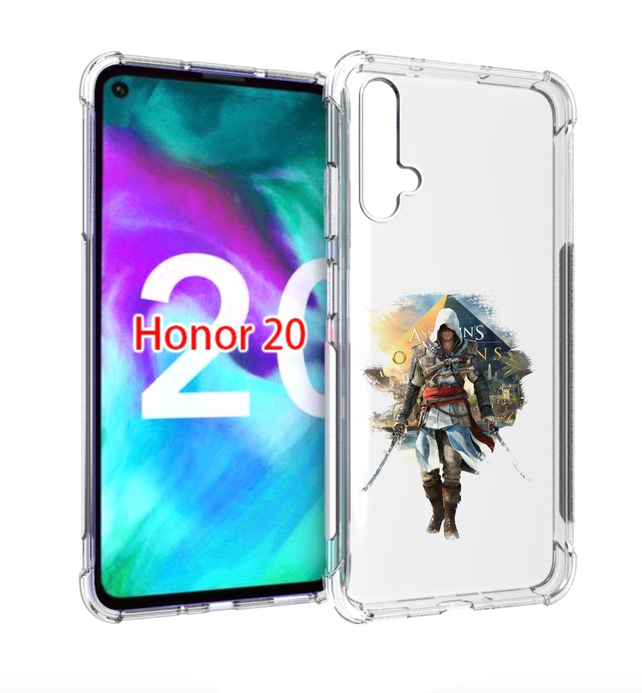 

Чехол бампер MyPads Ассасин для Honor 20, Прозрачный, Tocco