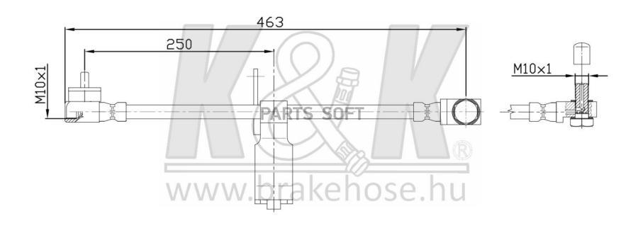 

K&K FT2540 Шланг тормозной передн лев FORD: TRANSIT BOX BODY 2.0DI 00-03