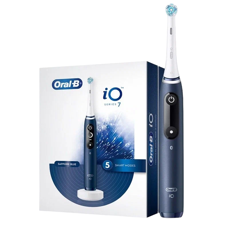 Щётка зубная Oral-B iO7 электрическая, синяя электрическая зубная щётка cs medica kids cs 462 p вращательная 18000 об мин оранжевая