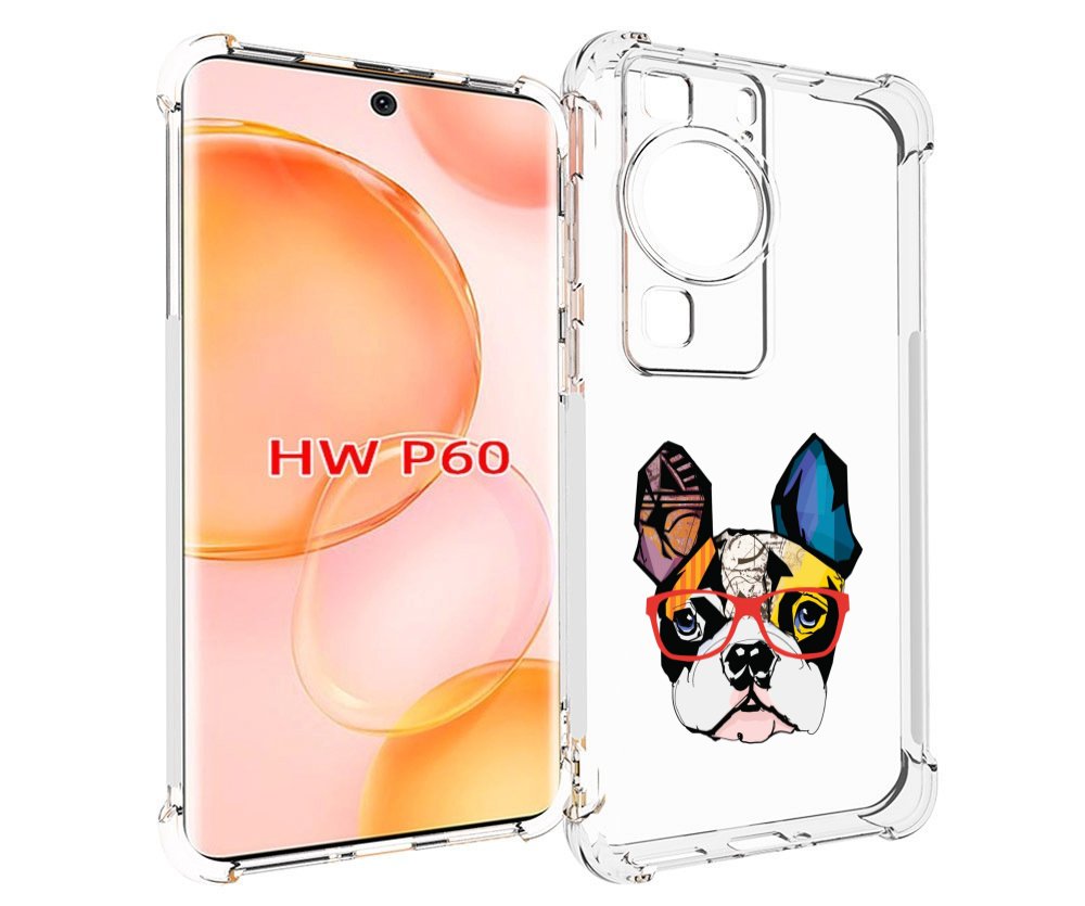 

Чехол MyPads Мопс-в-очках для Huawei P60, Tocco