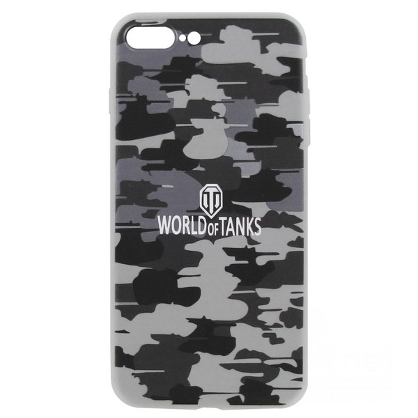 фото Чехол-накладка krutoff на iphone 7/8 plus pattern military grey