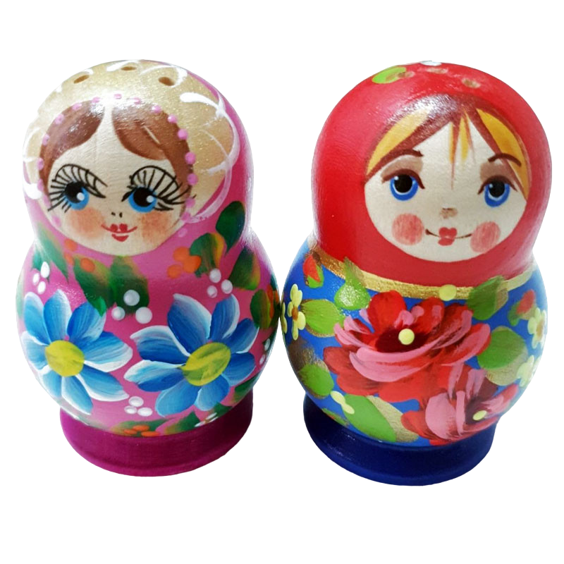 

Солонка и перечница Матрешки с цветами
