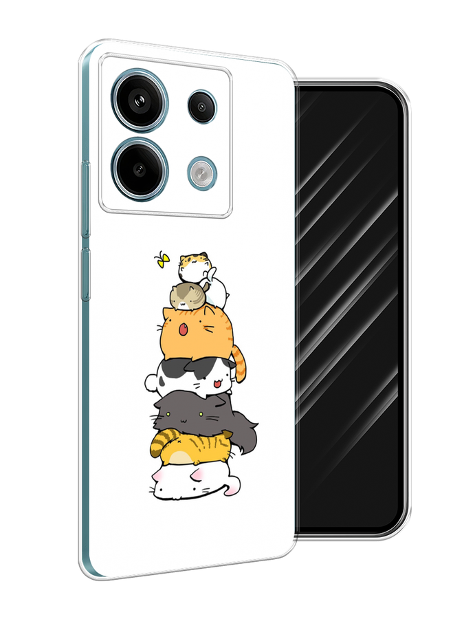 

Чехол Awog на Xiaomi Redmi Note 13 Pro 5G "Бутерброд из котиков", Коричневый;белый;серый, 320150-1