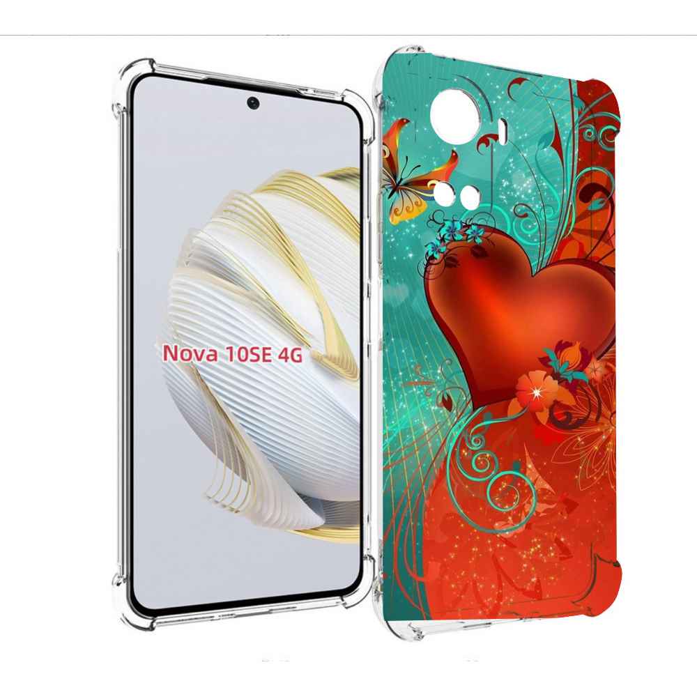 Чехол MyPads красивые-яркие-сердечки для Huawei Nova 10 SE