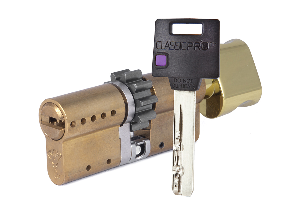 

Цилиндр Mul-t-Lock Classic Pro ключ-вертушка (размер 33х43 мм) - Латунь, Шестеренка, Золотистый