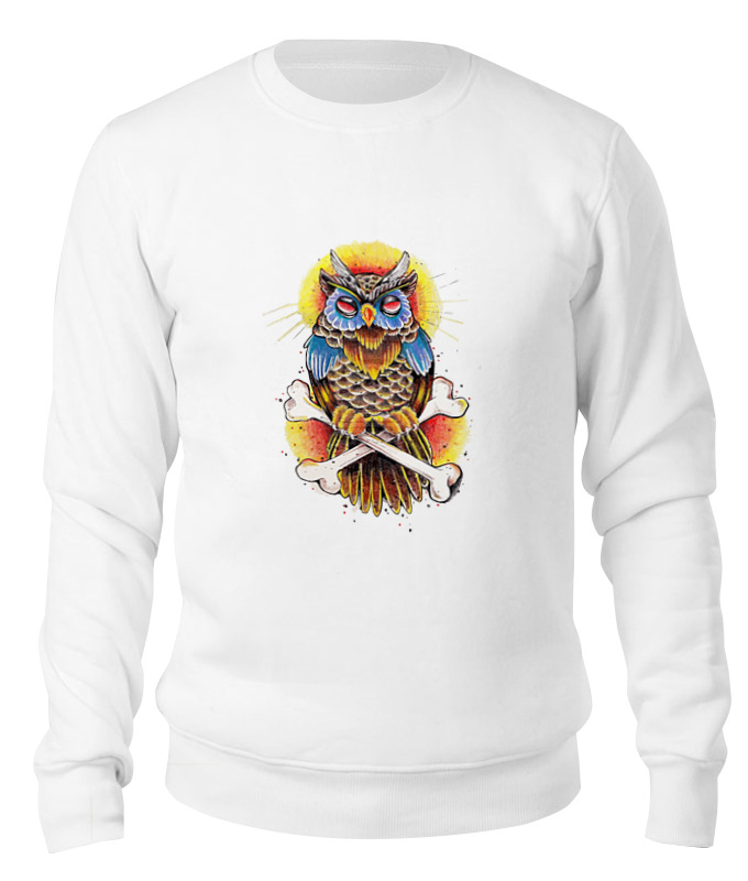 

Свитшот унисекс Printio Mysterious owl белый S, Mysterious owl