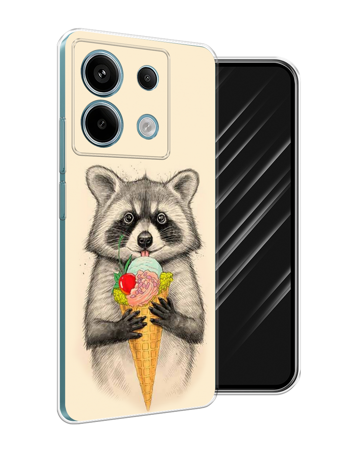 

Чехол Awog на Xiaomi Redmi Note 13 Pro 5G "Енот с мороженым", Бежевый;серый, 320150-1