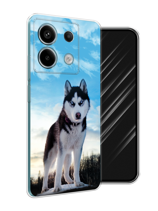 

Чехол Awog на Xiaomi Redmi Note 13 Pro 5G "Хаски 3", Белый;черный;голубой, 320150-1