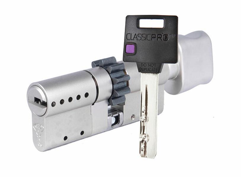 

Цилиндр Mul-t-Lock Classic Pro ключ-вертушка (размер 35х45 мм) - Никель, Шестеренка, Серебристый