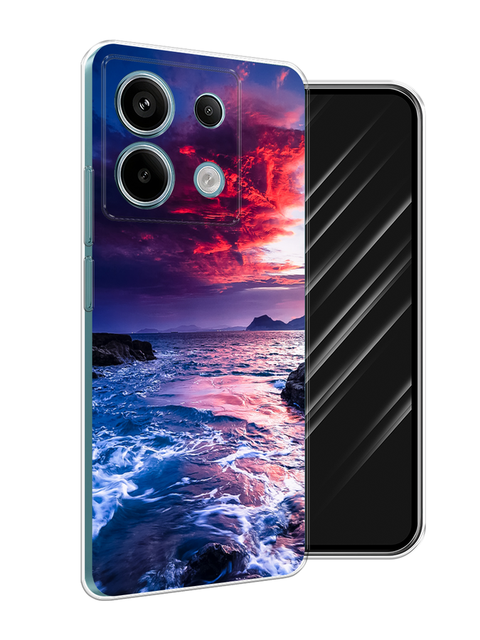 

Чехол Awog на Xiaomi Redmi Note 13 Pro 5G "Волны 1", Розовый;синий, 320150-1