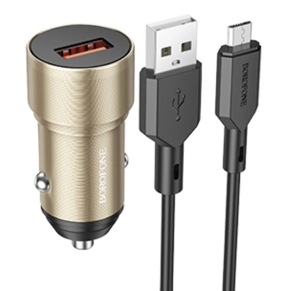 

Автомобильное зарядное устройство Borofone BZ19A 1USB 3.0A QC3.0 18W, BZ19Am