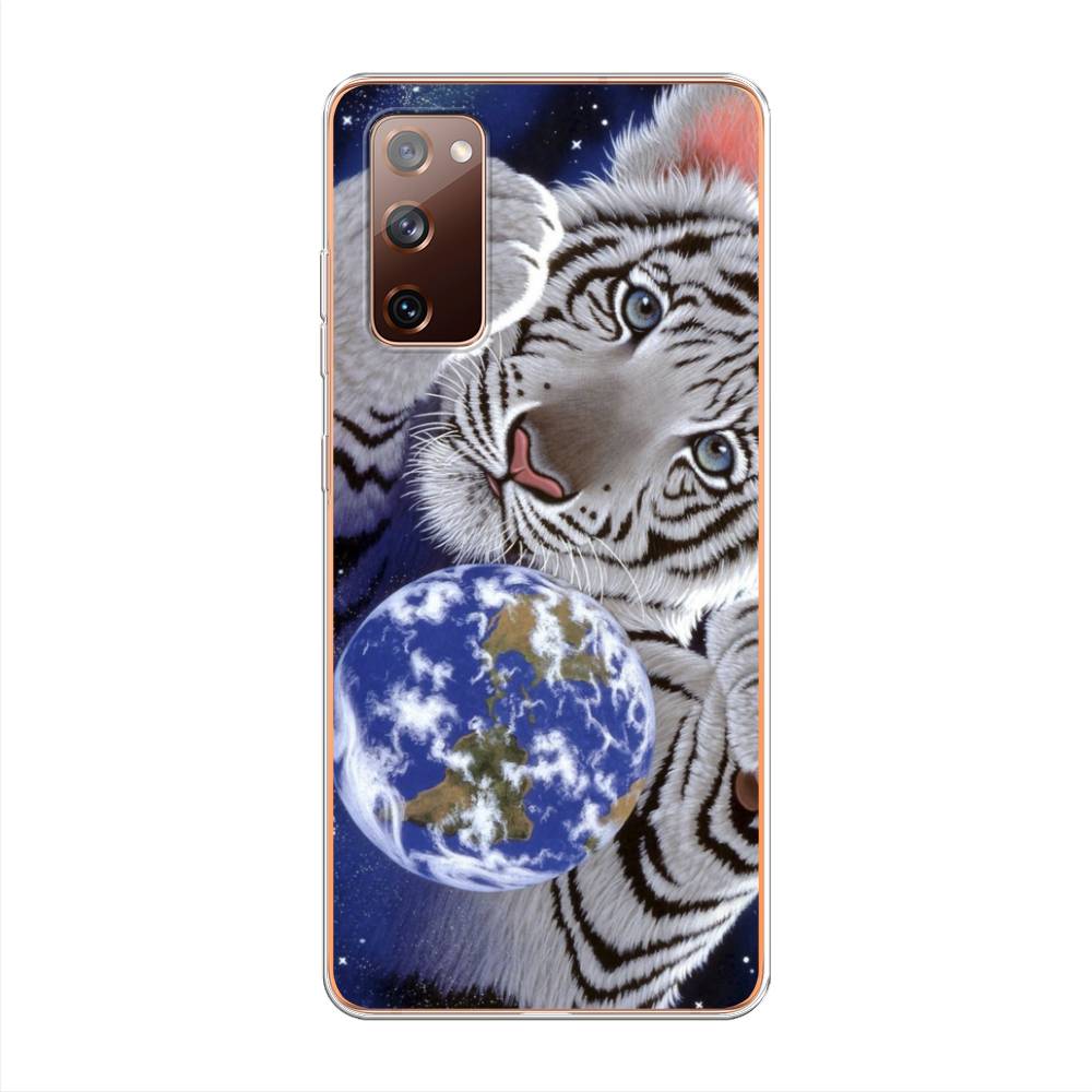 

Чехол на Samsung Galaxy S20 FE "Тигренок и Земля", Синий;белый;черный, 2101350-1