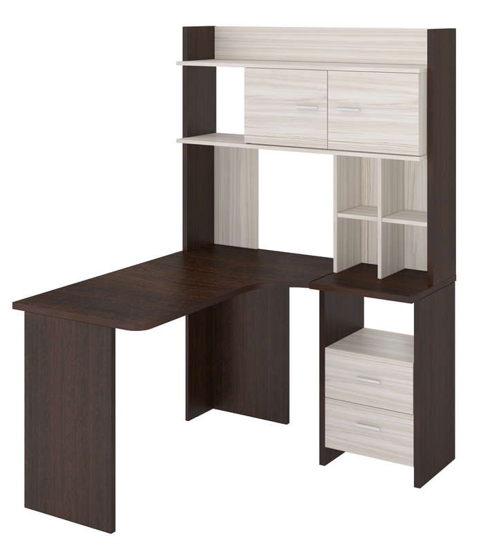 

Стол компьютерный Мэрдэс СКЛ-Угл130+НКЛХ-120 ВК ПРАВ Wenge/Caramel С надстройкой