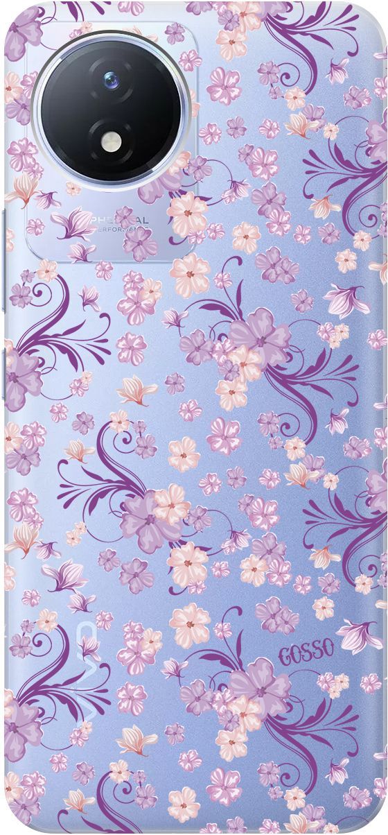 

Силиконовый чехол на Vivo Y02 с 3D принтом "Lilac Flowers" прозрачный, Прозрачный;фиолетовый, 157841