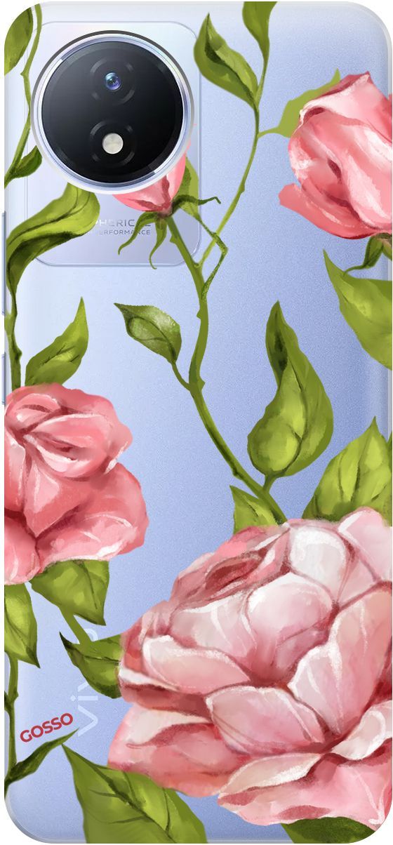

Силиконовый чехол на Vivo Y02 с 3D принтом "Amazing Roses" прозрачный, Прозрачный;белый, 157841