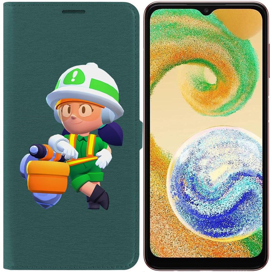 

Чехол-книжка Eco для Samsung Galaxy A04s (A047) Brawl Stars-Строительница Джеки