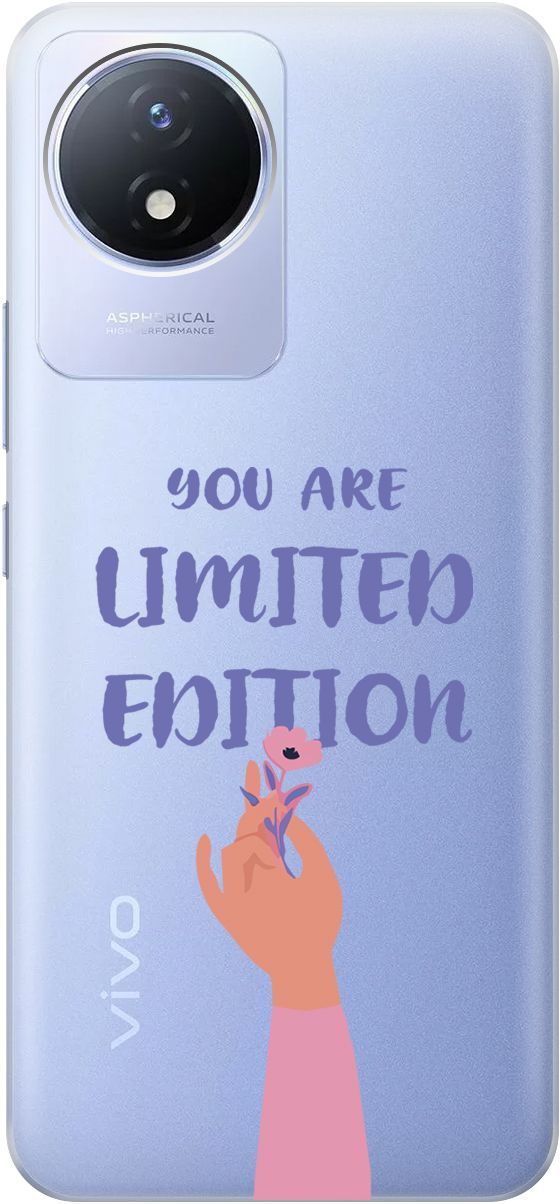 

Силиконовый чехол на Vivo Y02 с 3D принтом "Limited Edition" прозрачный, Прозрачный;розовый, 157841