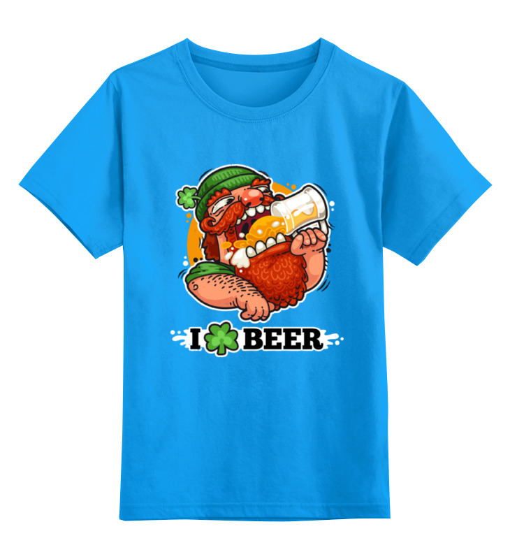 

Футболка детская Printio Я люблю пиво (i love beer) цв. голубой р. 128, Я люблю пиво (i love beer)