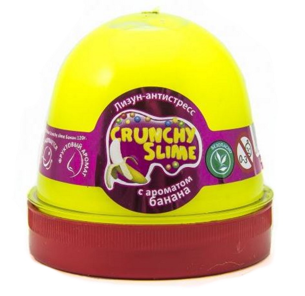 

Слайм Mr.Boo Crunchy slime. Банан, 120 грамм ФФ80089, ФФ80089