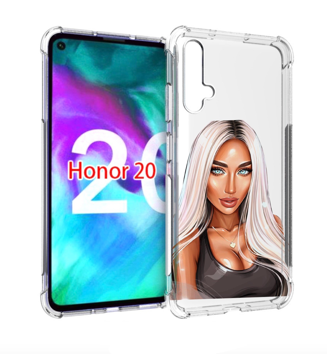 

Чехол бампер MyPads Блондинка женский для Honor 20, Прозрачный, Tocco