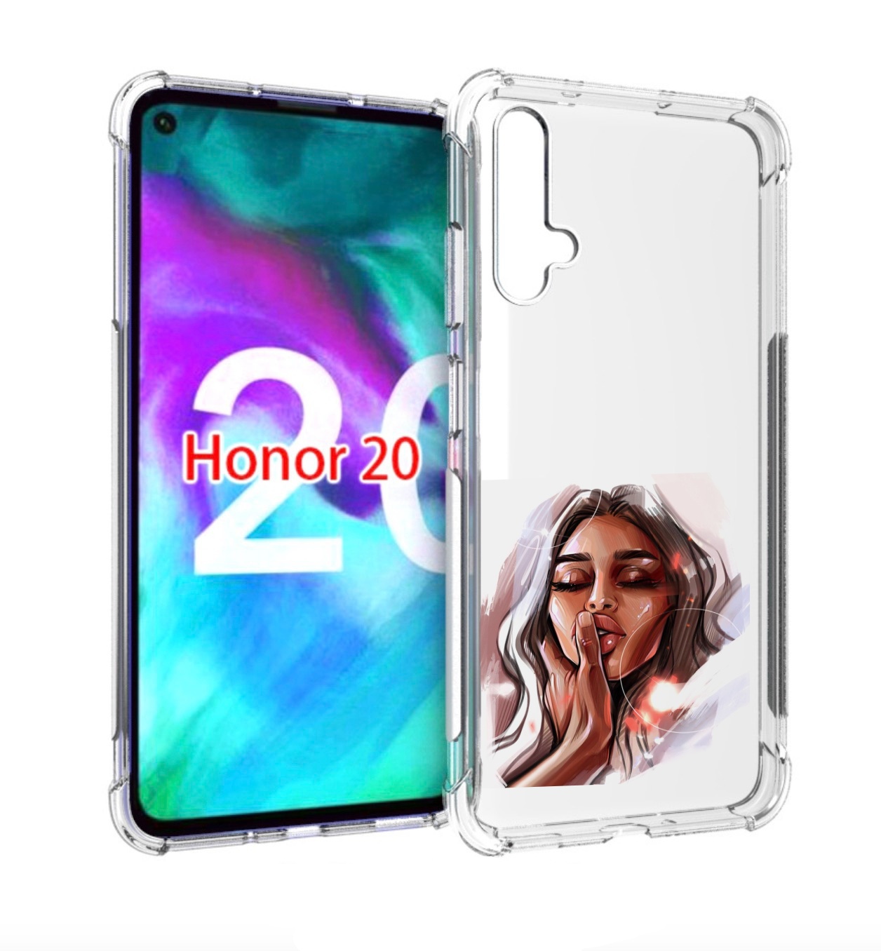 

Чехол бампер MyPads Большие-губы женский для Honor 20 Honor, Прозрачный, Tocco