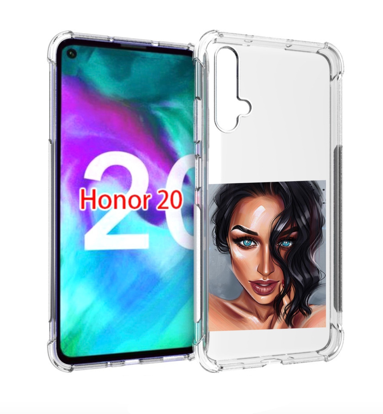 Чехол бампер MyPads Брюнетка для Honor 20