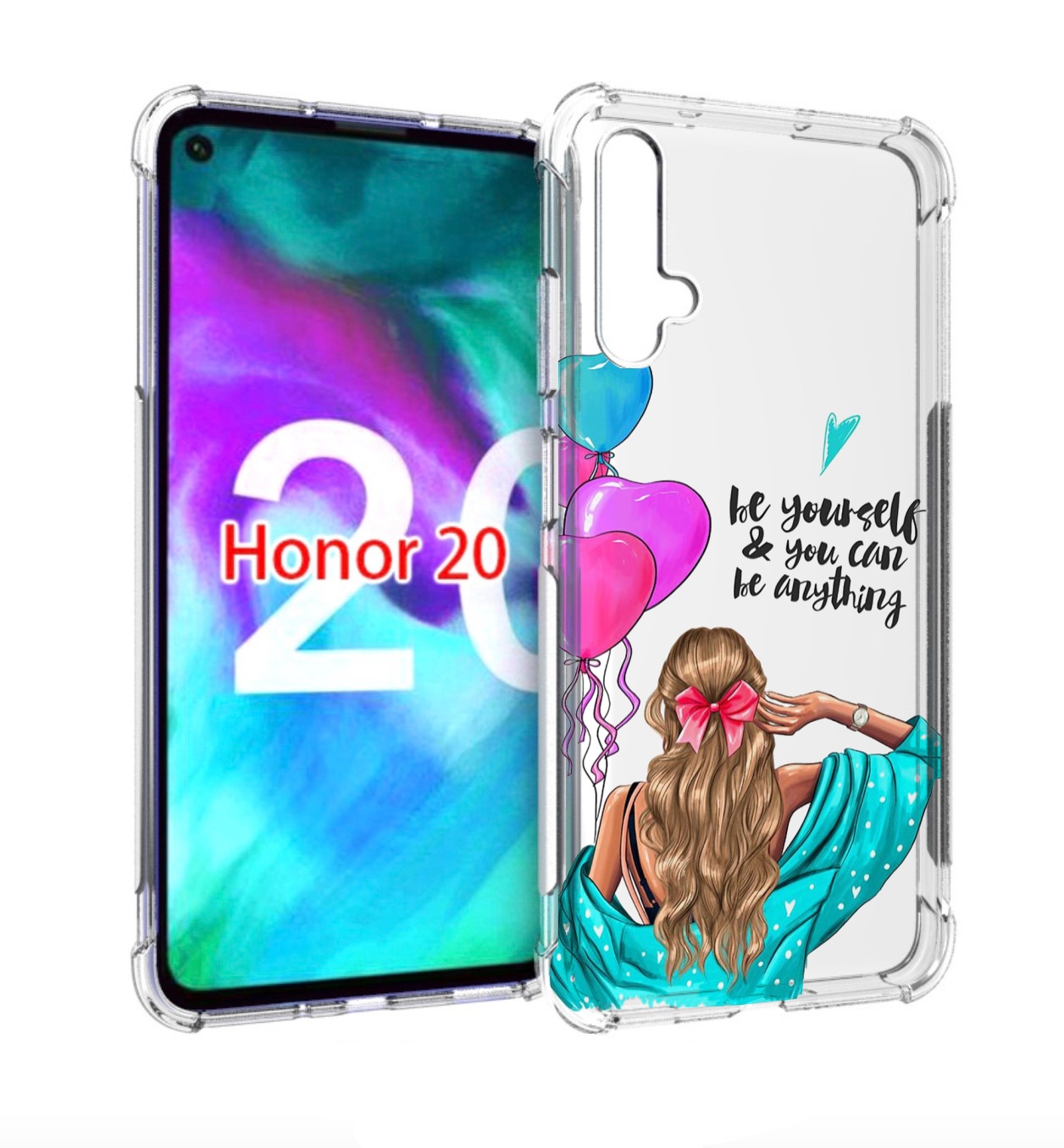 

Чехол бампер MyPads Будь-собой для Honor 20, Прозрачный, Tocco