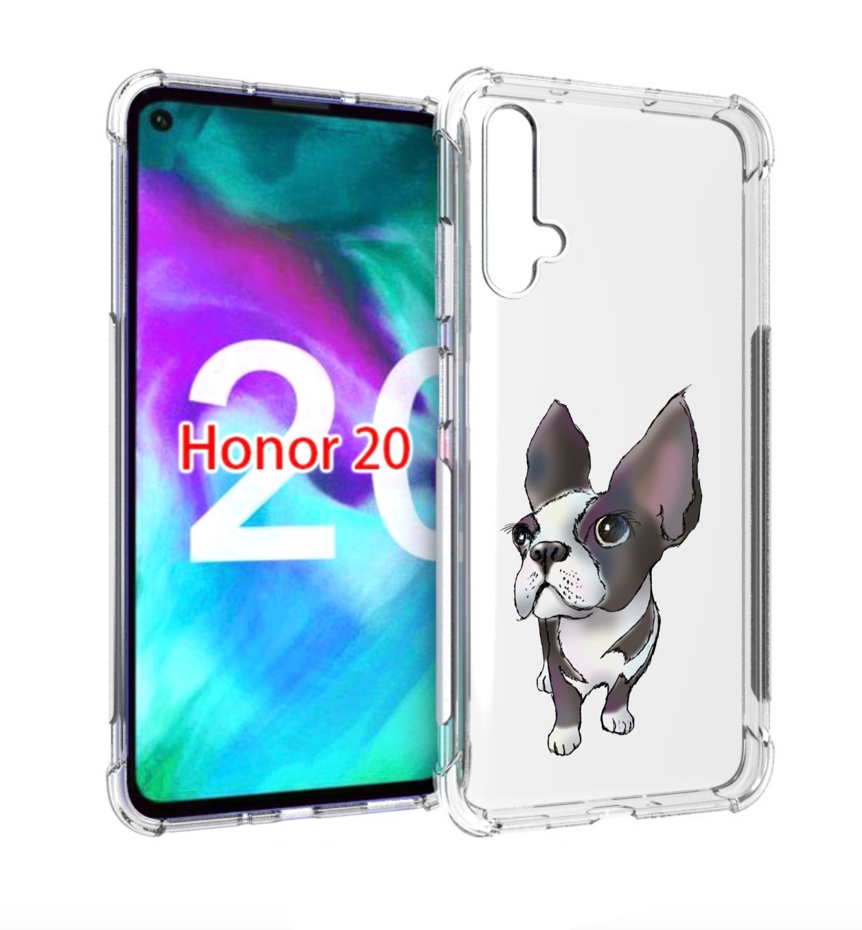 

Чехол бампер MyPads Бульдожка для Honor 20, Прозрачный, Tocco