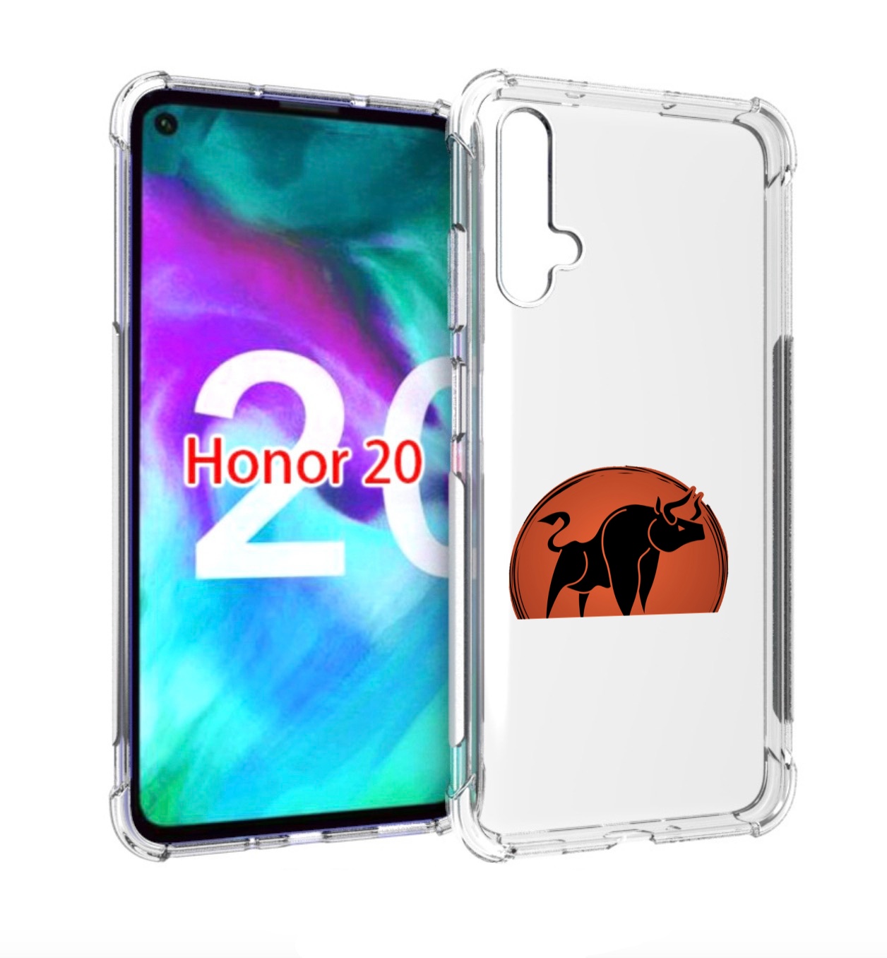 

Чехол бампер MyPads Бык-2 для Honor 20, Прозрачный, Tocco