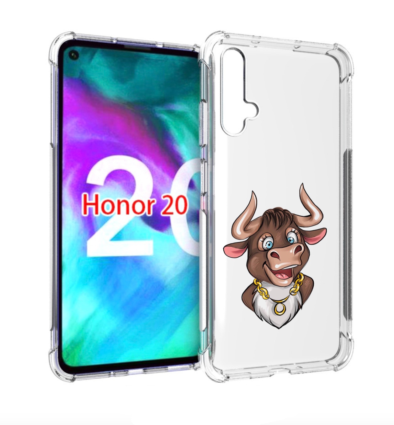 

Чехол бампер MyPads Бычок для Honor 20, Прозрачный, Tocco